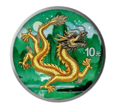 China Drache Dragon Silbermünze 1 oz 999 Farbe Silber BU 2026