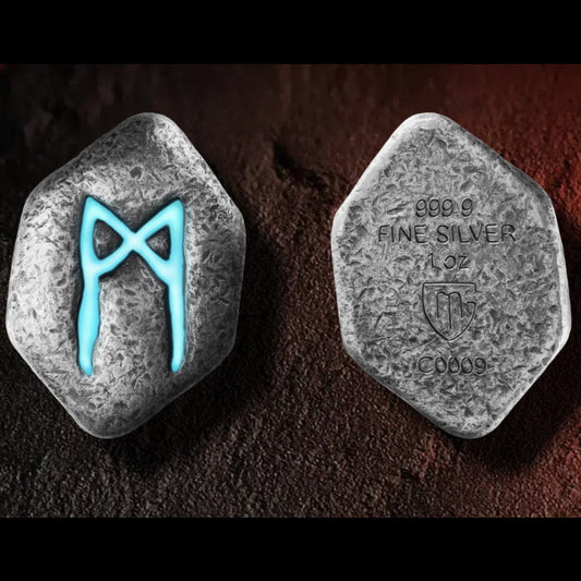 Germania Mint 1 oz Silberbarren Runes Collection Hellblau: Mannaz