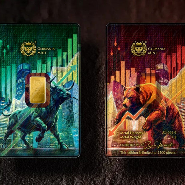 Goldbarren 1 Gramm Germania Bull and Bear im Blister 2026 - Bulle und Bär