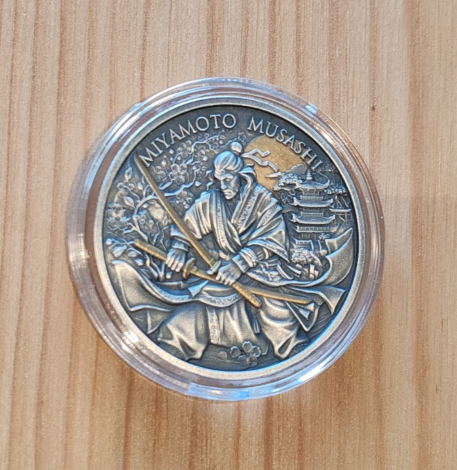 Miyamoto  Musashi 1 oz Silber Antik gilded Legendäre Krieger Legendary Warriors