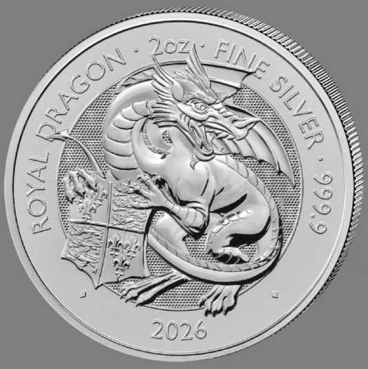 Tudor Beasts Royal Dragon 2026 Silbermünze 2 oz Royal Mint