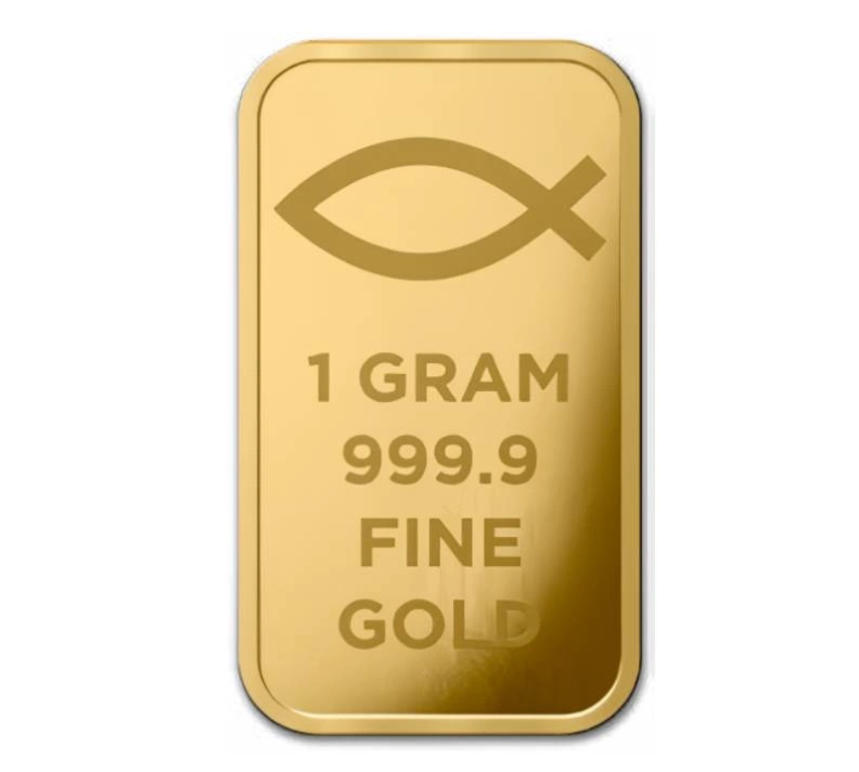 Goldbarren 1 Gramm PAMP Jesus Au 999.9 Feingold selten **