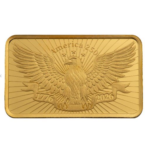 Goldbarren 2,5 Gramm - PAMP 250th Anniversary of United States - Vintage - Adler