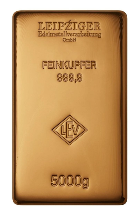 Kupferbarren 5 kg Leipziger LEV - B-Ware