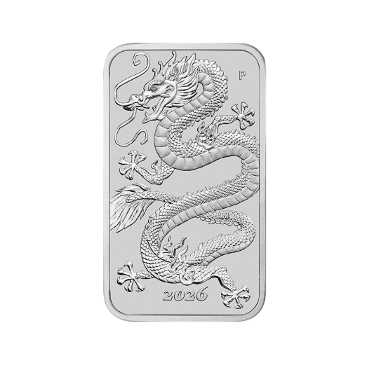 RECTANGULAR DRAGON 1 oz Silber Münzbarren 2026 inkl. Kapsel Perth Mint