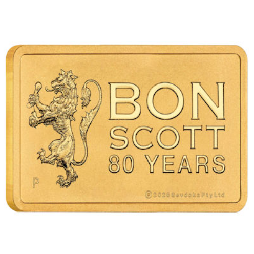 Goldbarren 1 Gramm Bon Scott 80. Geburtstag 2026