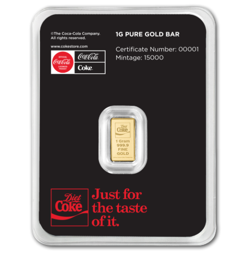 Goldbarren 1 Gramm PAMP Coca Cola Au999 Diet Cola