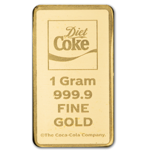 Goldbarren 1 Gramm PAMP Coca Cola Au999 Diet Cola