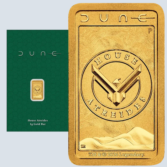Goldbarren 999 Gold - 1 Gramm Dune im Blister - Haus Atreides