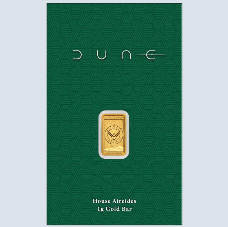 Goldbarren 999 Gold - 1 Gramm Dune im Blister - Haus Atreides