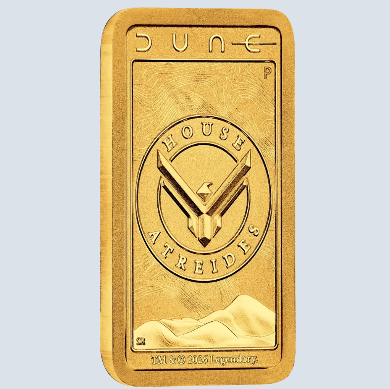 Goldbarren 999 Gold - 1 Gramm Dune im Blister - Haus Atreides