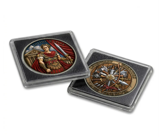 Julius Caesar Legendary Warriors 2 Silber 1 oz in Antikfarbe Vollfarbig