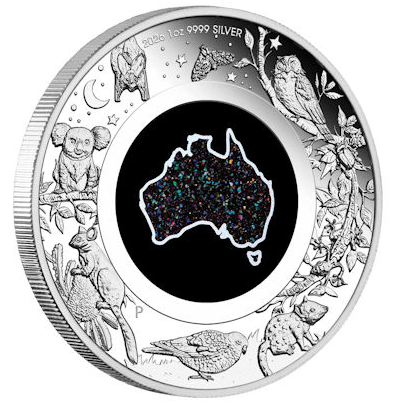 Great Southern Land Nachtaktive Fauna Matrix Opal 2026 - 1 Oz Silber PP