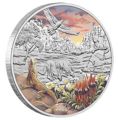 Wonders of Australia 1 oz Silber BU Farbe 2026 im Blister