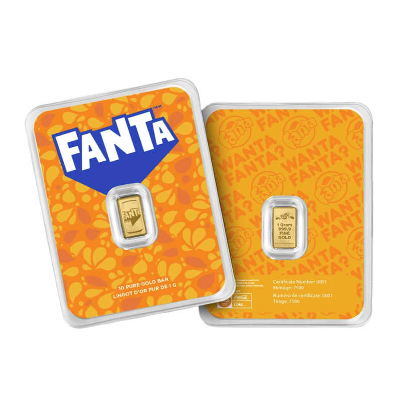 Goldbarren 1 Gramm PAMP Fanta Au999 im Blister 