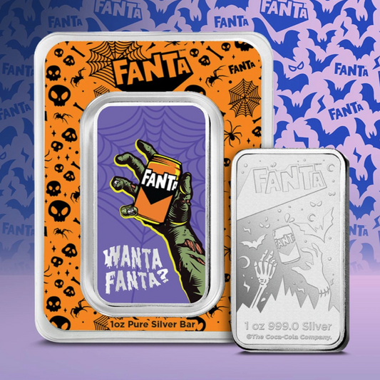 Silberbarren 1 oz Fanta - Halloween koloriert im Blister