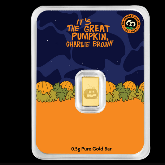 Goldbarren 0,5 Gramm Pamp Peanuts - It's the Great Pumpkin