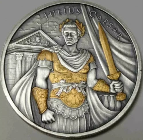Julius Caesar Legendary Warriors 1 oz Silber Antik vergoldet
