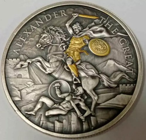 Alexander the Great Legendary Warriors 1 oz Silber Antik vergoldet