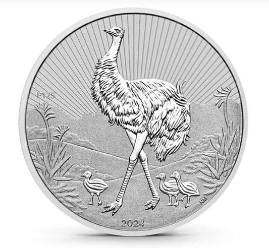 Next Generation 2 oz Silbermünze Emu Mother & Babies 2024 - Piedfort Perth Mint*