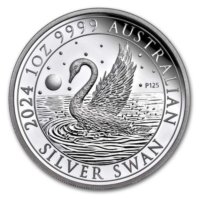 Silbermünze 1 Unze Schwan 2024 - Australien - im Etui - 1 Oz PP