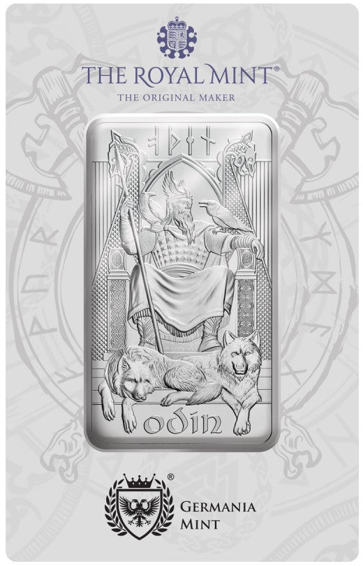 Silberbarren 10 oz Großbritannien Nordische Götter Odin (1.) Norse Gods - Odin