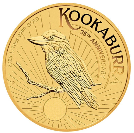 Kookaburra 2025 Goldmünze 1/10 oz Perth Mint 999 Gold**