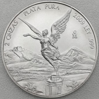 Silbermünze 2 oz Mexiko 2009 BU - Libertad - Siegesgöttin*