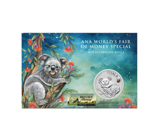 Australien 1 AUD Koala Silbermünze 1 oz Oklahoma ANA WORLD’S MONEY FAIR 2025