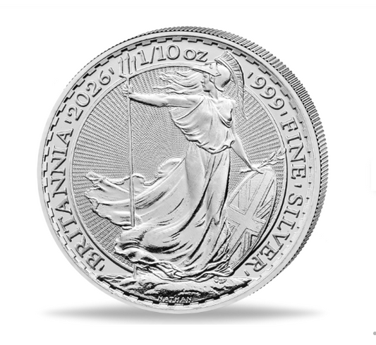 19 x Britannia 2026 Charles Silbermünze 1/4 oz in der Tube - Royal Mint