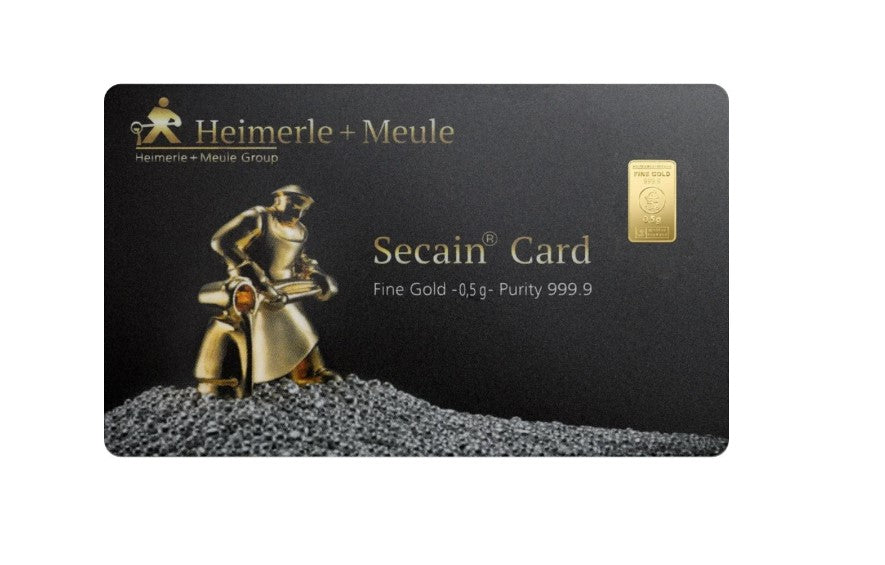 Heimerle + Meule Goldbarren – 0,5 Gramm Secain Card - Fine Card 999,9 Gold 🪙 **