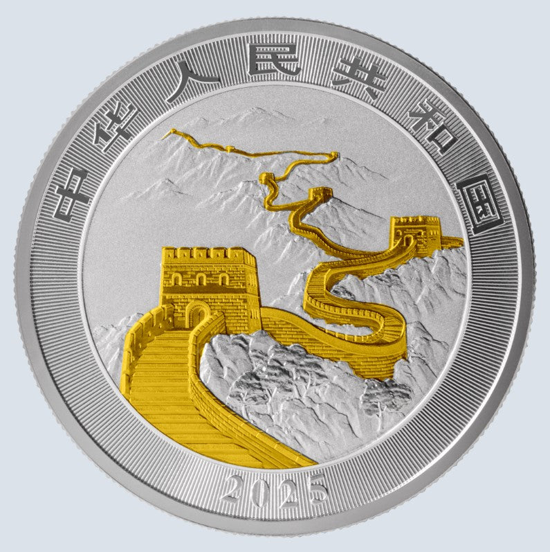 China Drache Dragon Silbermünze 1 oz 999 Farbe Silber BU 2025