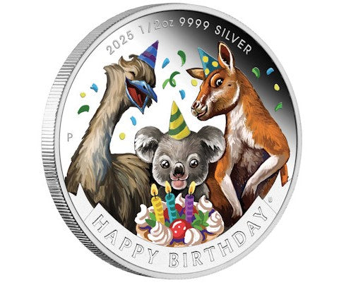 Australien - 0,50 AUD Happy Birthday 2025 - 1/2 Oz Silber Blister
