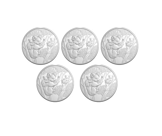 5 x Australien 1 AUD RAM Koala 1 Oz Silbermünze 2026