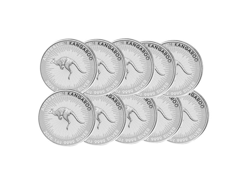 10 x Australien Känguru 2026 - 1 Oz Silber 1 AUD - Perth Mint *