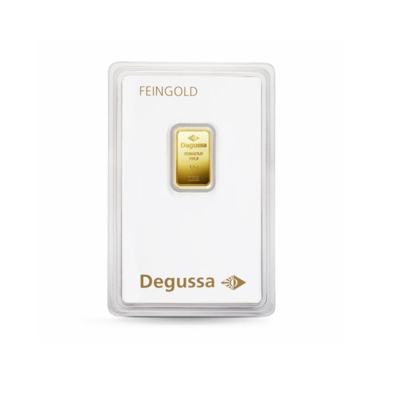 Goldbarren 2,5 Gramm Gold -  Degussa Prägebarren