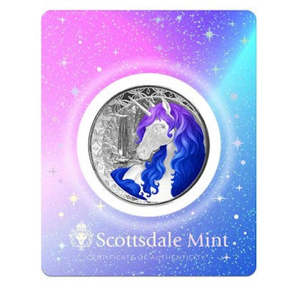 Silbermünze 1 oz (Unicorn) Einhorn Celestra 2025 Ag999 1 Oz Silber Farbe