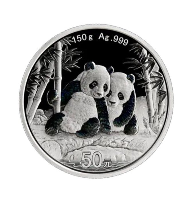 China Panda 150 Gramm Silbermünze 2026 Proof Regenbogeneffekt Color