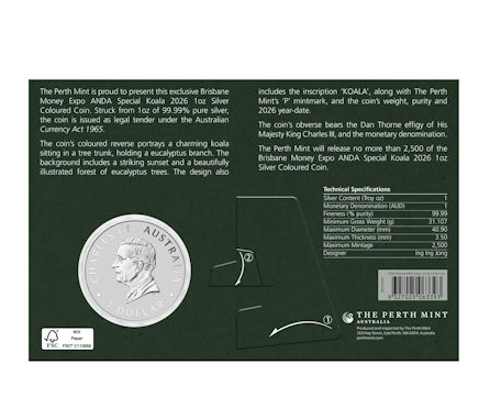 Australien -  Koala Coin Show Special ANDA 2026 - 1 Oz Silber Color