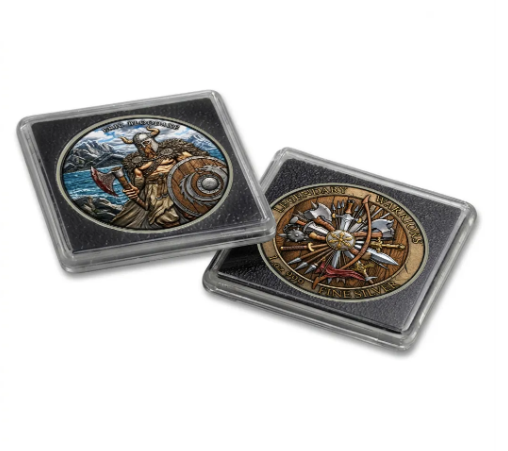 Eric Bloodaxe Legendary Warriors 2 Silber 1 oz in Antikfarbe Vollfarbig