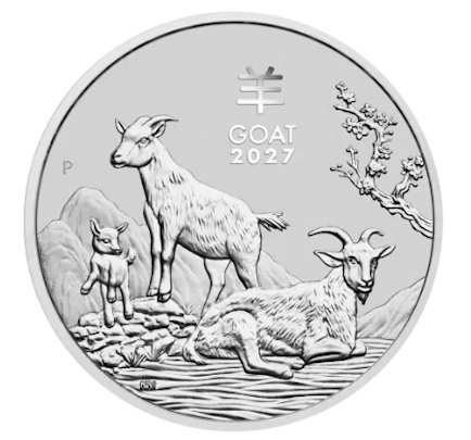 Lunar 3 Silbermünze 1 oz Ziege Horse 2027 - Australien Perth Mint