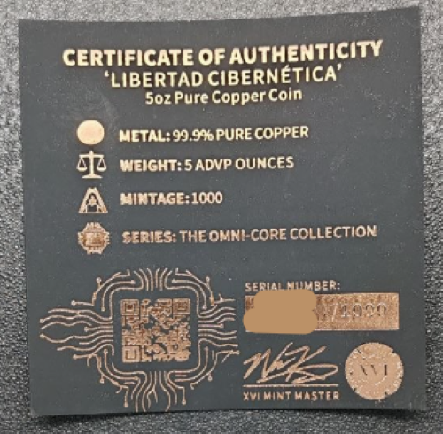 XVI Mint 5 Oz  Kupfer Mexico Cibernetica Libertad 2026 Ultra High Relief