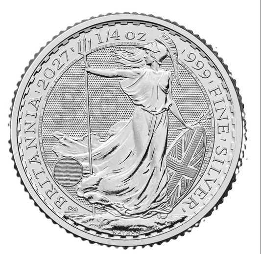 19 x Britannia 2027 Charles Silbermünze 1/4 oz in der Tube