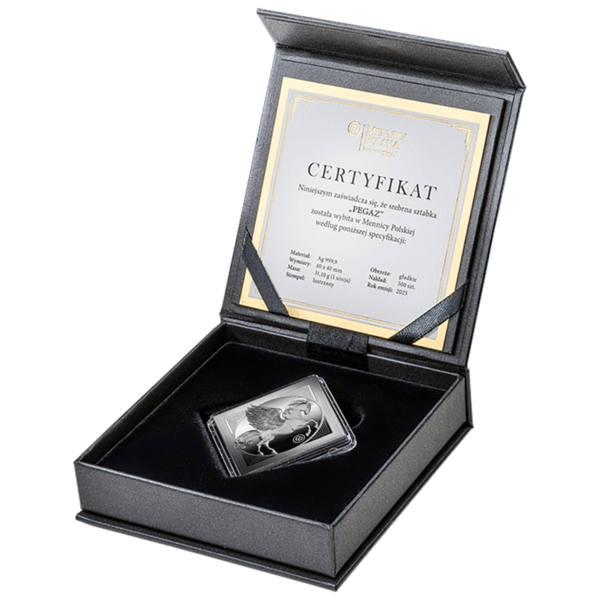 Silberbarren 1 oz Pegaz Ag 999.9 Pegasos Pferd