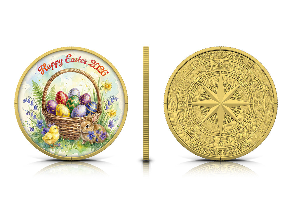 HAPPY EASTER 1 Oz Silber Germania Mint 2026 in Farbe