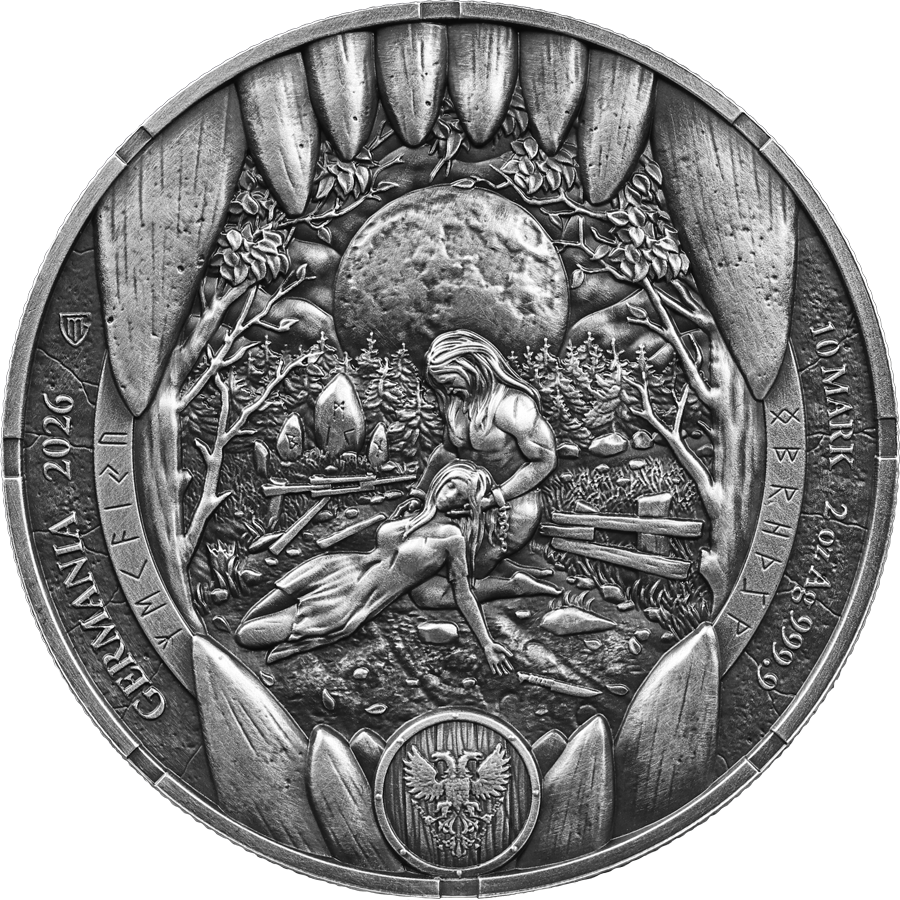 Germania 2026 Bödvar Saga: Loss 2 oz Silber BU Ultra High Relief