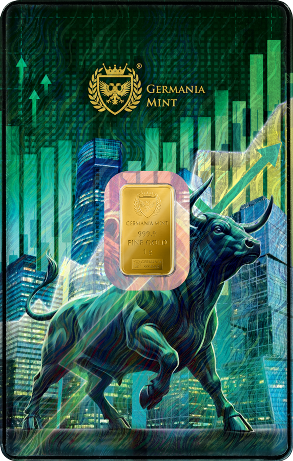 Goldbarren 1 Gramm Germania Bull and Bear im Blister 2026 - Bulle und Bär