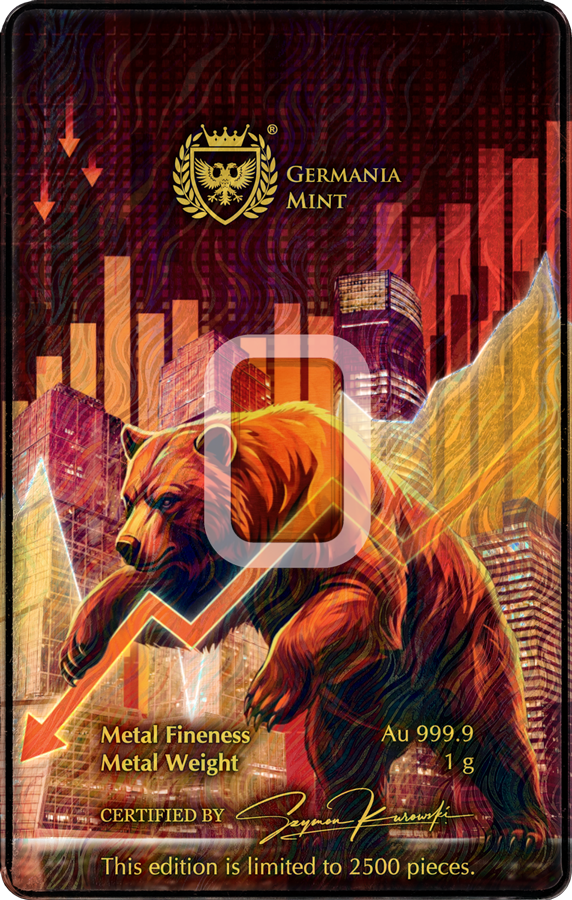 Goldbarren 1 Gramm Germania Bull and Bear im Blister 2026 - Bulle und Bär