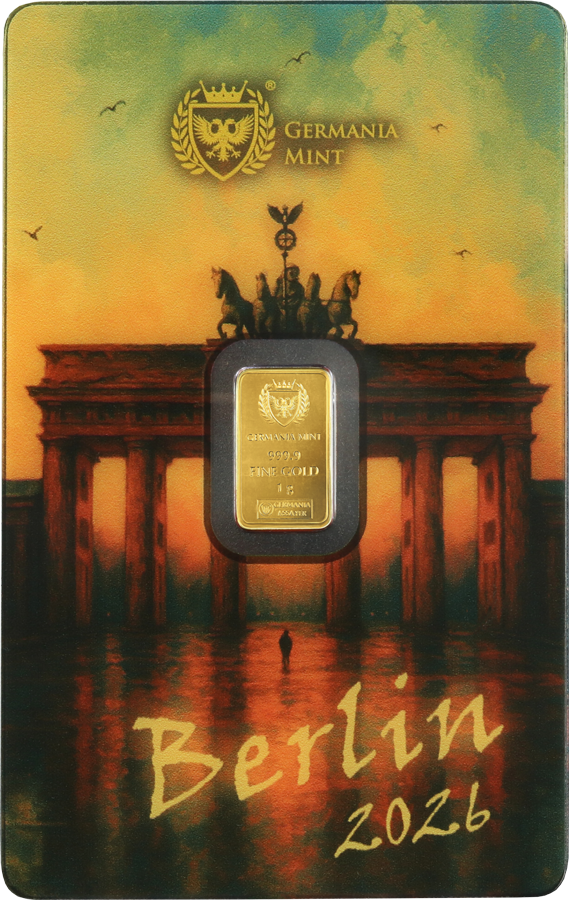 Goldbarren 1 Gramm Germania Mint WMF Berlin Bär im Blister 2026 **