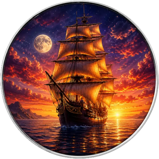 American Eagle 1 oz Silber 2025 Master of the seas Golden Horizon